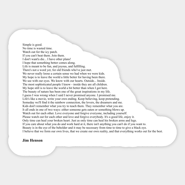 Jim Henson Quotes Sticker by qqqueiru